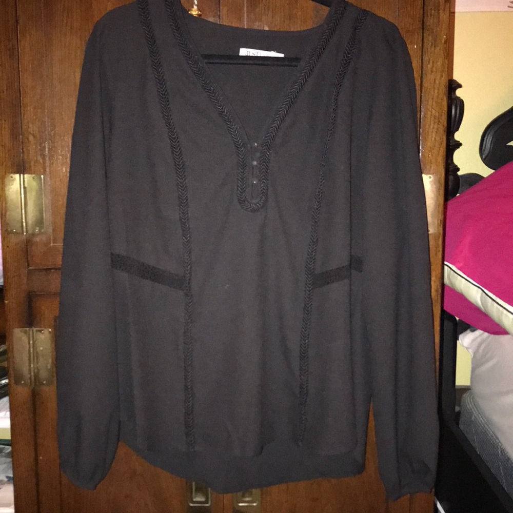 Black long sleeve chiffon shirt
